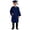 czb# Dark Blue19, variant on Unisex Girls Boys Graduation Cap Gown Long Sleeve Solid Color Full Zip Up Pleated V-Neck Loose Fit Relaxed Oversized Long Robe With Pockets Tassel Classic Clothes Outfits,Black,4-5 Years