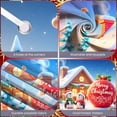 thumbnail image 4 of Penguin Design Merry Christmas Banner Red Theme Christmas Display Snowflake Pattern Festive Holiday Backdrop for Christmas Party Indoor Celebration Family Gathering, 4 of 9