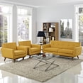 thumbnail image 6 of Modern Contemporary Armchairs and Loveseat (set of three), Orange Fabric, 6 of 6