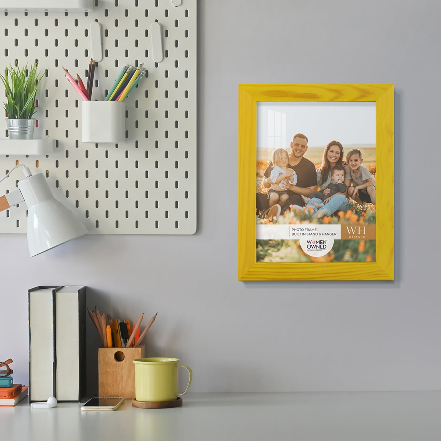 Woodgrain 6 in. x 8 in. Sunflower Yellow Picture Frame (Set of 2)