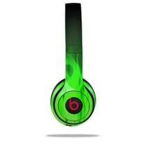 Skin Decal Wrap for Beats Solo 2 and Solo 3 Wireless Headphones Fire Green (BEATS NOT INCLUDED) by WraptorSkinz