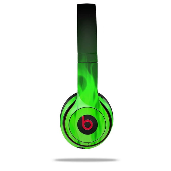 Skin Decal Wrap for Beats Solo 2 and Solo 3 Wireless Headphones Fire Green (BEATS NOT INCLUDED) by WraptorSkinz