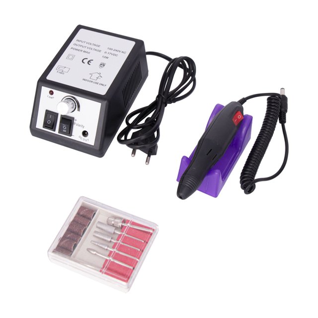 Manicura eléctrica, máquina de manicura Máquina de manicura de uñas Lijadora eléctrica Máquina de lijado de pedicura con 6 puntas de lijado para salón, festival, regalos Rojo Verde