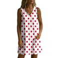 thumbnail image 6 of QUNYINEY A Line Sundresses for Women Beach Polka Dot Sleeveless Mini Tank Dress V Neck Casual with Pockets Vacation Loose Fit Dresses, 6 of 7