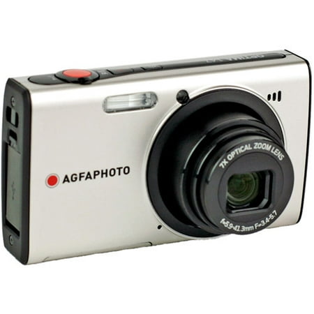 AgfaPhoto Optima 147 14.1 MP Digital Camera with 7X Optical Zoom, 3.0" Auto Brightness LCD Display and Bundled ArcSoft MediaImpressions 3D Software, Silver