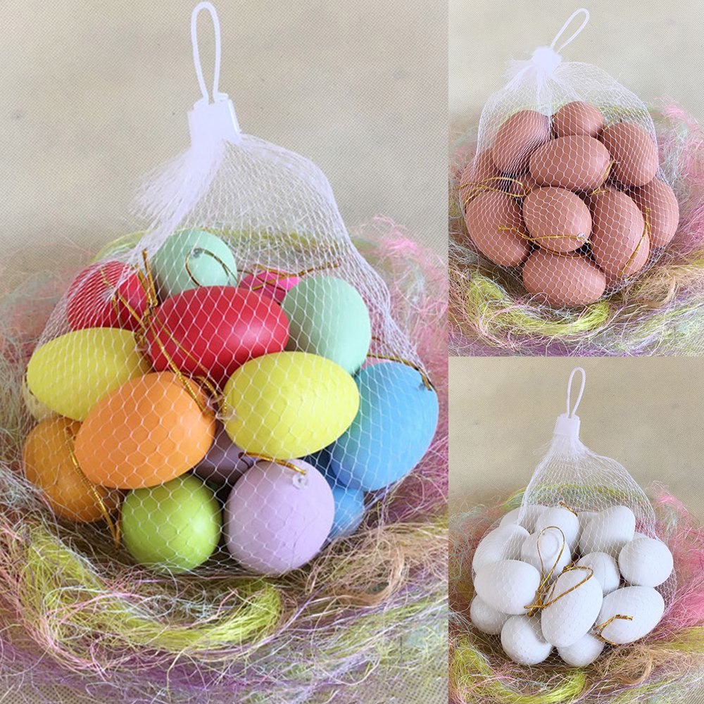 SPRING PARK 20Pcs Hanging Plastic Eggs Decorative Hanging Eggs Easter