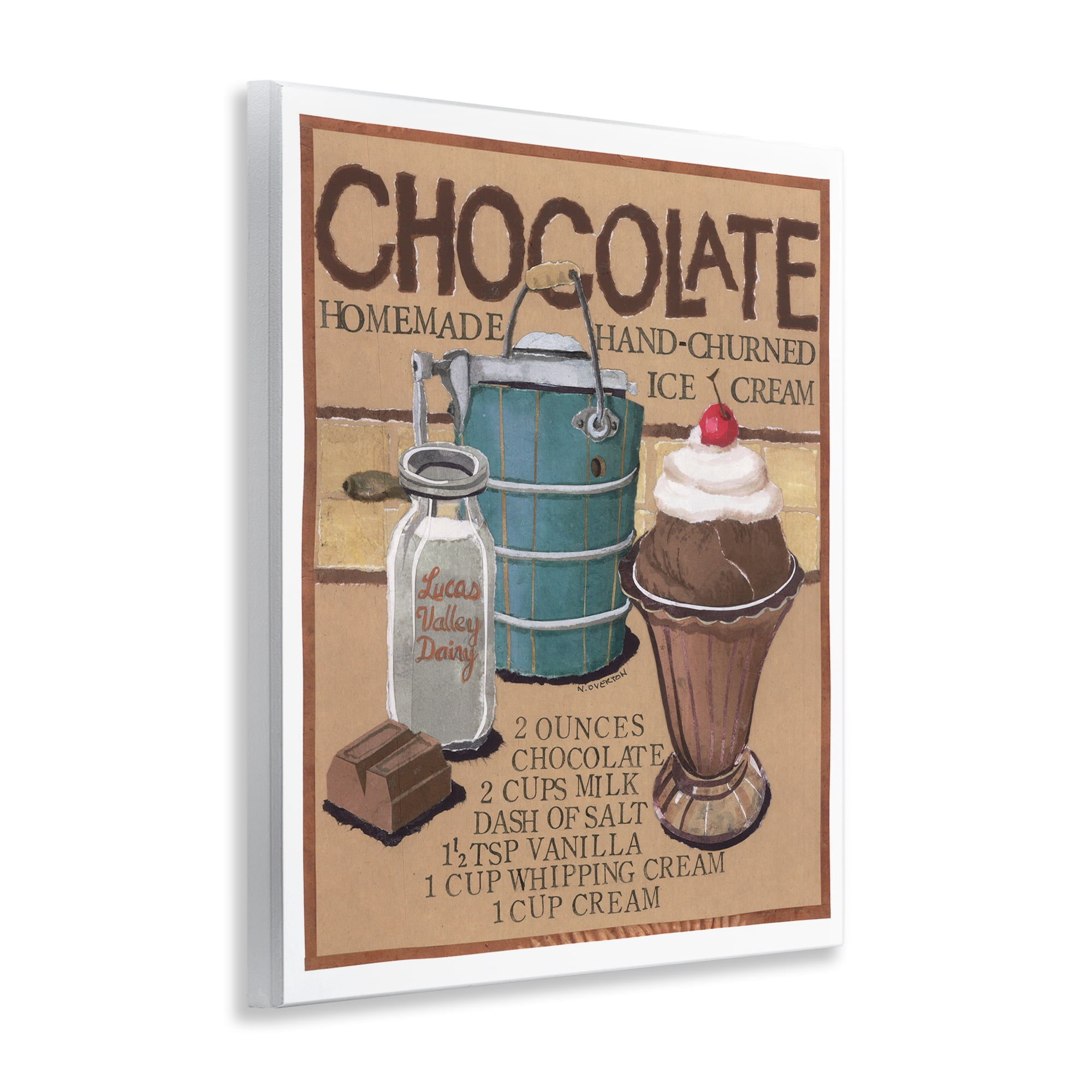 Stupell Industries Chocolate Ice Cream Food & Beverage Painting Unframed Art Print Wall Art, 11 x 14