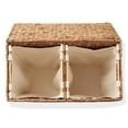thumbnail image 7 of Casafield 2-Section Laundry Hamper with Lid and Removable Liner Bags - Cinnamon Brown, Woven Water Hyacinth Laundry Basket for Clothes, 7 of 7