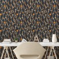 thumbnail image 2 of Ambesonne, Retro Peel & Stick Wallpaper for Home, Groovy Dots Pattern Circles, 13"x72", Dark Blue Grey Marigold, 2 of 5