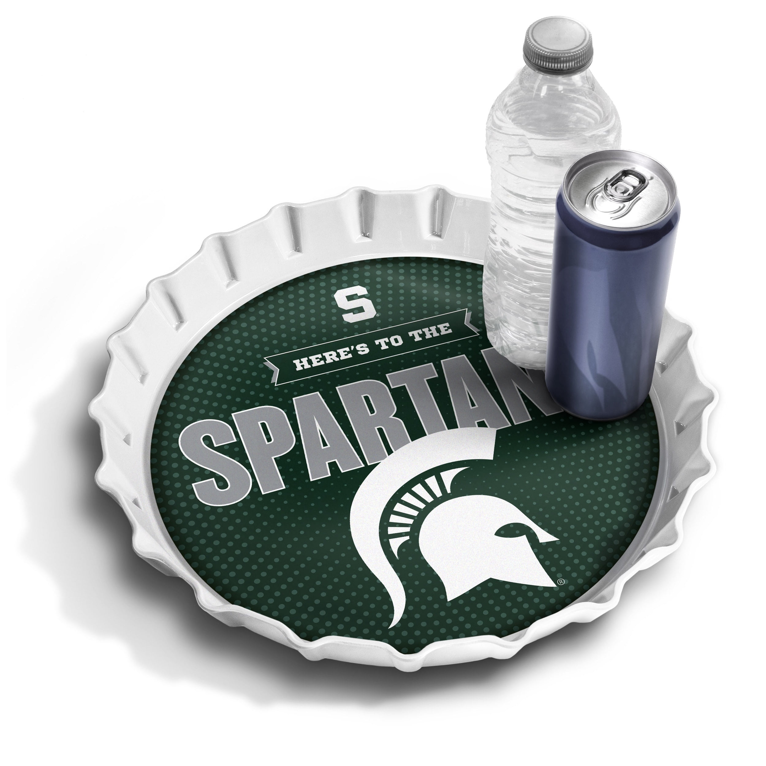 YouTheFan NCAA Michigan State Spartans Bottle Cap Serving Tray