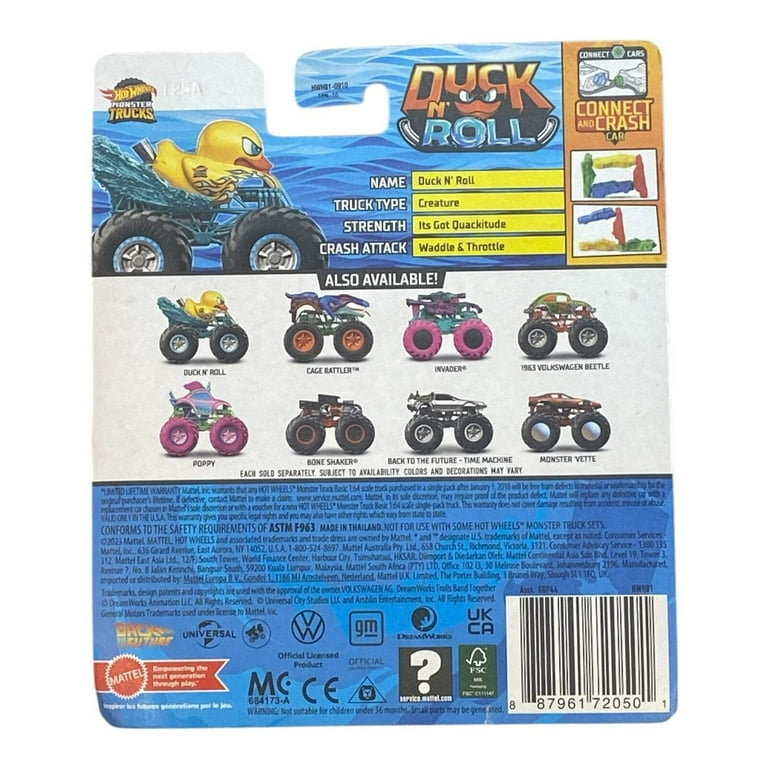 Hot Wheels Duck N' Roll -Monster Trucks 1:64 Scale - Walmart.com
