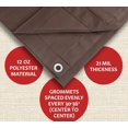 thumbnail image 4 of (2 Pack) 6' x 8' Dark Brown Canvas Tarp 12oz - Water Resistant & Breathable - Heavy Duty Tarps - Multipurpose Tarpaulin Cover for Camping Tent, 4 of 11