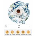 thumbnail image 6 of 13 Inch Round Placemats Set of 4, Navy Blue Leaves Non Slip Heat Insulation PP Table Mats, Summer Botanical Farmhouse Watercolor Leaf Washable Place Mats for Kitchen Dining Party Table Decor, 6 of 7
