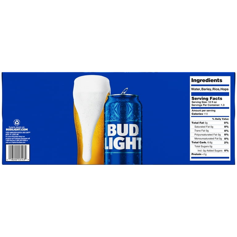 Bud Light Beer, 24 Pack Lager Beer, 16 fl oz Aluminum Cans, 4.2 % ABV,  Domestic