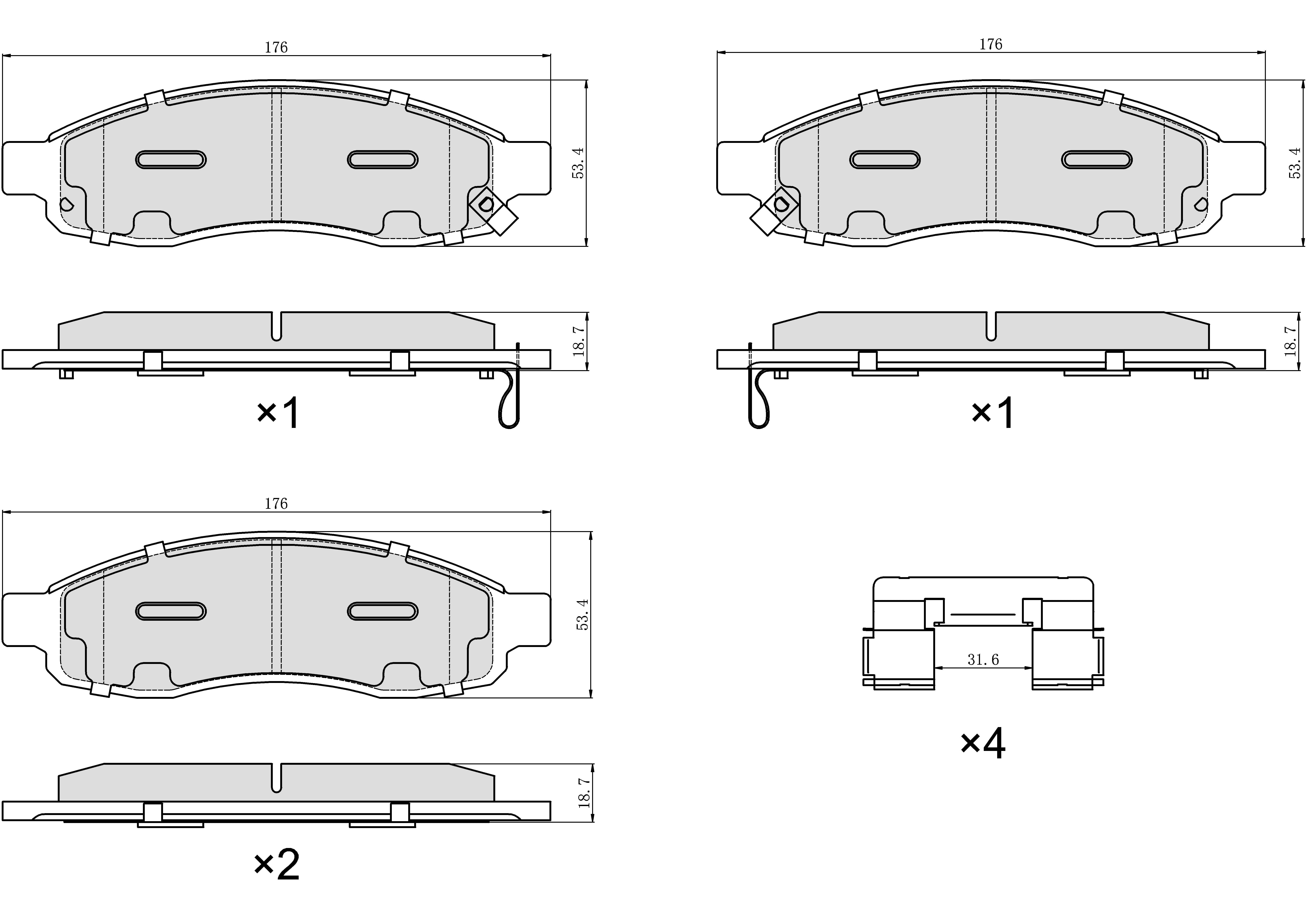 Winstop Brake Pad Set, Front WS.1015.0.C, Nissan TITAN 2007-2004
