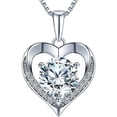 thumbnail image 1 of Collar con colgante de corazón ONLYLIKE con moissanita de 3 quilates, 1 of 9