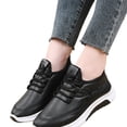 thumbnail image 6 of Women Waterproof Leather Winter Sneakers Elastic No Tie Lace Up Warm Fleece Lined Lightweight Cushion Walking Shoes, 6 of 7