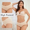 thumbnail image 4 of Women High Waisted Underwear Shapewear, Seamless Briefs Full Coverage Ladies Panties 2Black+2Skin S, 4 of 7