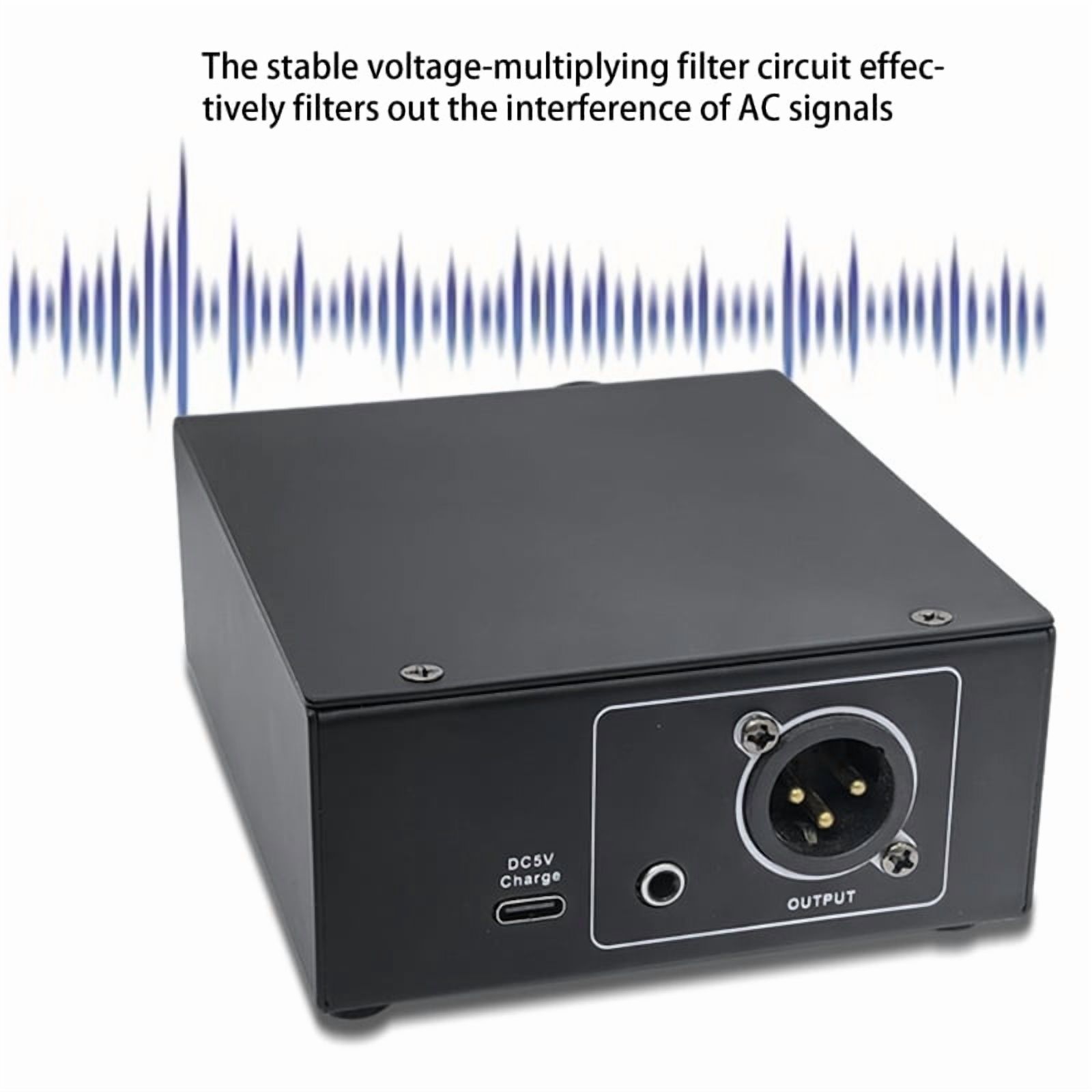 Powerful 48V Power Supply with 2M 3Pin Cable for Condenser Microphones Durability Portables