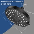 thumbnail image 2 of 5-mode High Shower Head - The Washington  Nbc News Today Tv Show Recommended Flow Fixed Showerheads (6 Inch Oil Rubbed Bronze), 2 of 6