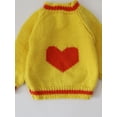 thumbnail image 3 of Woonie Handmade Full Sleeves Heart Detailing Sweater-Yellow, 3 of 4