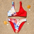 thumbnail image 6 of QLEICOM Womens Swimsuits Tummy Control Plus Size Swimsuit Coverup Solid Lace Bikini Set Push Up Swimsuit Beachwear Padded Swimwear Red M, 6 of 7