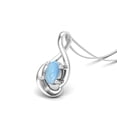thumbnail image 2 of 5x3mm Oval Larimar Minimalist Solitaire 925 Sterling Silver Women Valentines Day Gifts Necklace, 2 of 3