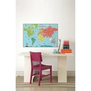 WallPops 24-in by 36-in Kids World Dry Erase Map Wall Decal