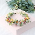 thumbnail image 5 of Corona floral de boda Corona de dama de honor, Diademas de mujer, Corona de flores, Tocado floral de rosa y conjunto de pulsera, Diadema ajustable para fiesta Festival Playa Travle Boda, 5 of 5