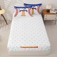 thumbnail image 4 of Homewish Orange Monogrammed T Zipper Full Size Comforter Sets with Fitted Sheet and 2 Pillowcases, Sport Baseball Zipper Bedding Set, Kids Boys, Reversible, 4 Pieces, 4 of 6