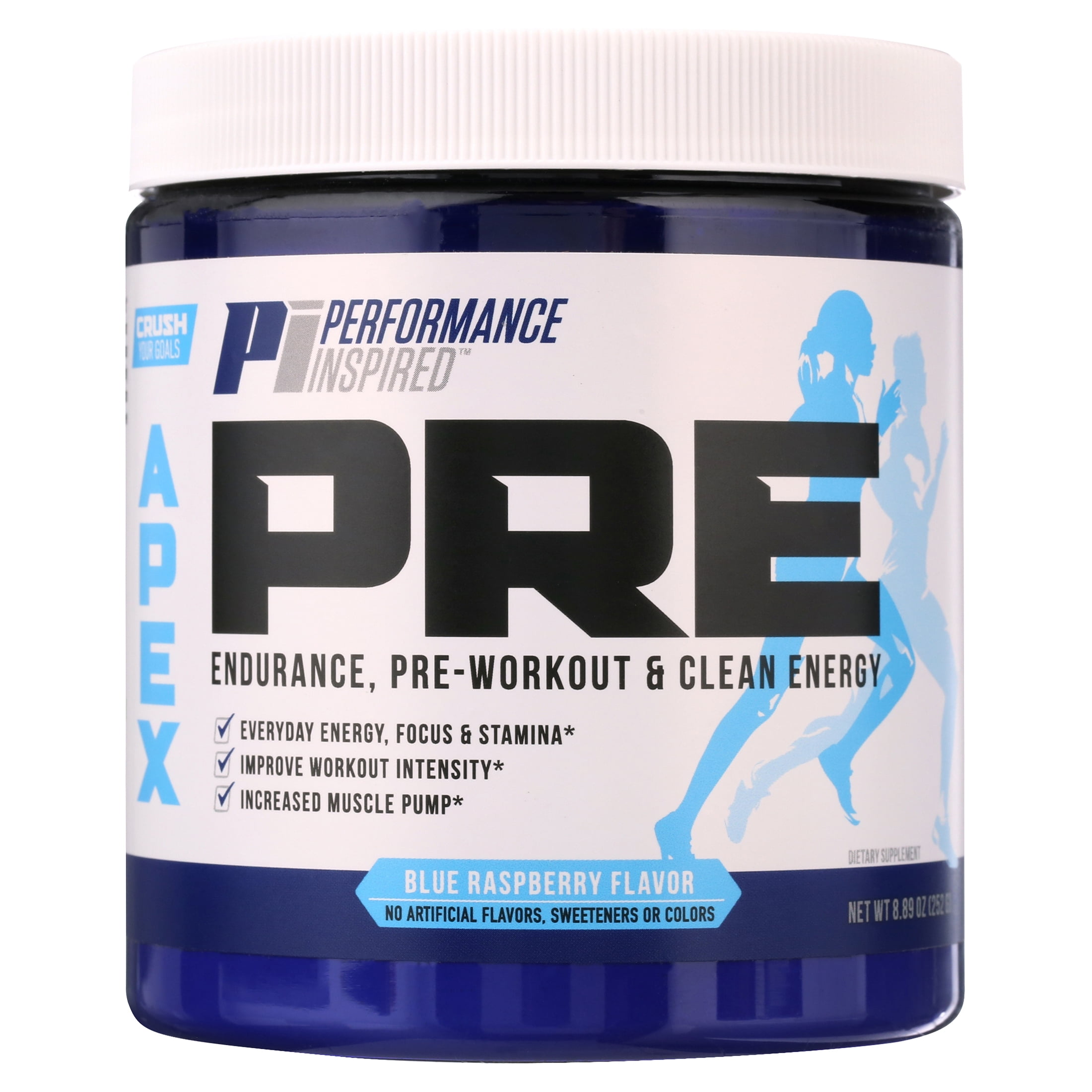 Performance Inspired APEX Pre-Workout Powder – Energy & Endurance – Natural  - Gluten Free Formula - Blue Raspberry – 30 Servings - Walmart.com