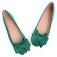 thumbnail image 4 of Zapatos planos TN TANGNEST para mujer con punta redonda con lazo verde, talla 40, 4 of 7