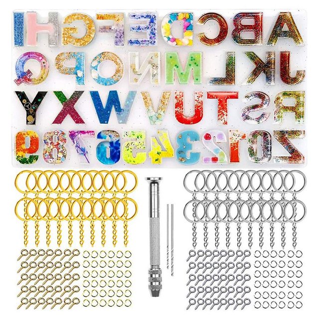 Juego de Moldes de Números y Letras para Llavero YONGSHENG 244 Uds.