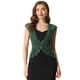 thumbnail image 1 of Cárdigan de Encaje sin Mangas Allegra K Blusa Elegante Verde oscuro M, 1 of 6