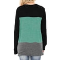 thumbnail image 2 of TEMOFON Tunic Tops for Women Casual Fall Long Sleeve Crew Neck T Shirts Casual Loose Pullover Trendy Fashion Green Block Blouse Tee Size S, 2 of 3