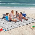 thumbnail image 5 of Extra Large Picnic Beach Blanket Waterproof Sand Proof Portable Outdoor Mat Line Palm Tree Mountains 60x80, 5 of 9