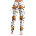 thumbnail image 5 of Wutalume Halloween Women's Print Pajama Pants - Cuffed Drawstring Ankle Pants with Pockets, Comfortable Casual Trousers for Fall Party Daily,Purple L, 5 of 5
