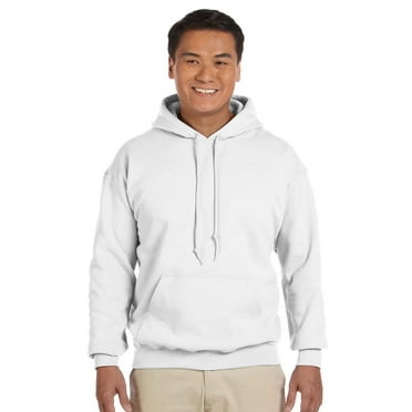 Gildan Men's Hoodie, Fleece Pullover, White, Large
