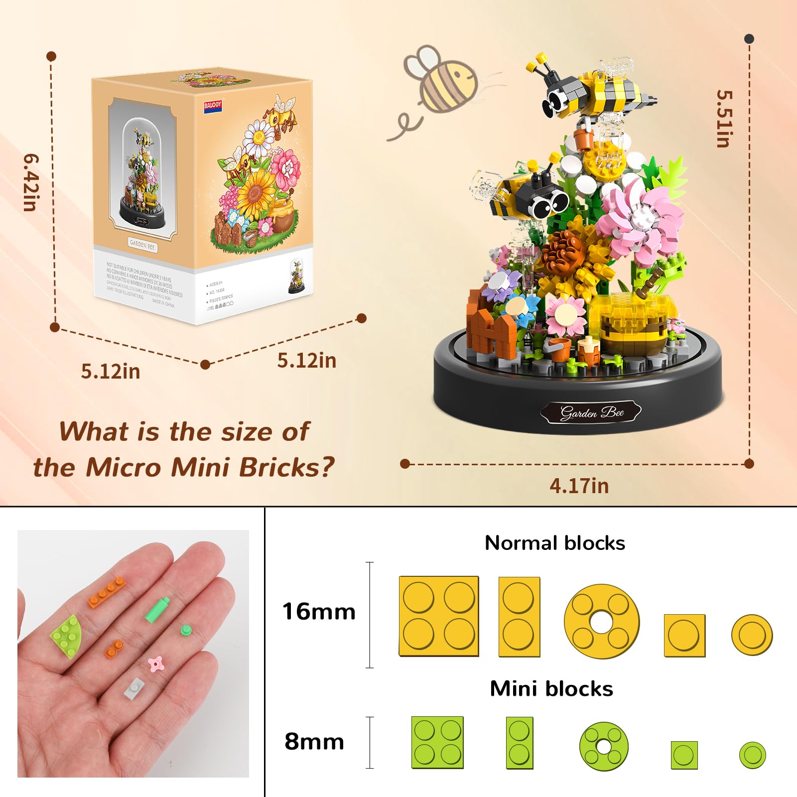 Flower Bouquet Building Sets, 588 PCS Animals Flowers Botanical Collection Mini Bricks Building Blocks Toy for Adults, Valentine's Day for Her Mom Women Wife Girlfriend