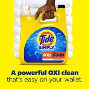 Tide Simply Laundry Detergent Liquid, Oxi Boost + Ultra Stain Release, Refreshing Breeze Scent, 129 fl oz, 96 Loads