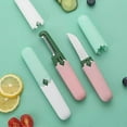 thumbnail image 2 of 2-in-1 Dual Color Contrast Peelers, Swivel Vegetable Peeler, Soft Grip Handle and Sharp Blades for kitchen (Green&White)17.5*3cm, 2 of 4