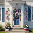 thumbnail image 5 of 4th of July Wreath for Front Door Independence Day Decorations Patriotic Fabric Bow for Indoor Outdoor Party Home Garden, 5 of 6