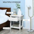 thumbnail image 4 of HOMCOM Modern Nightstand, Side Table with Drawer and Storage Shelf, White, 4 of 10