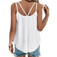 thumbnail image 5 of UVN Spaghetti Strap Tank Tops for Women Summer Sleeveless Tops Eyelet Embroidery Flowy Shirts Scoop Neck Loose Cami, 5 of 9