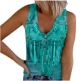thumbnail image 2 of Sakmal Tee Vintage V-Neck Sleeveless Ethnic Shirts Summer Tops, 2 of 5