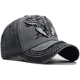 thumbnail image 3 of Casquette de Baseball Vintage Brodée de Taureau Hommes Femmes Coton Extérieur Rue Golf Chapeau, 3 of 8