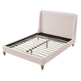 thumbnail image 6 of Rustic Manor Bree Tufted Linen Queen Size Bed Frame, No Box Spring Needed, Pink, 6 of 10