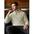 thumbnail image 3 of Fexilor Men's Turtleneck Sweater Pullover Stylish Shawl Collar Knit Top for Regular Fit, 3 of 6