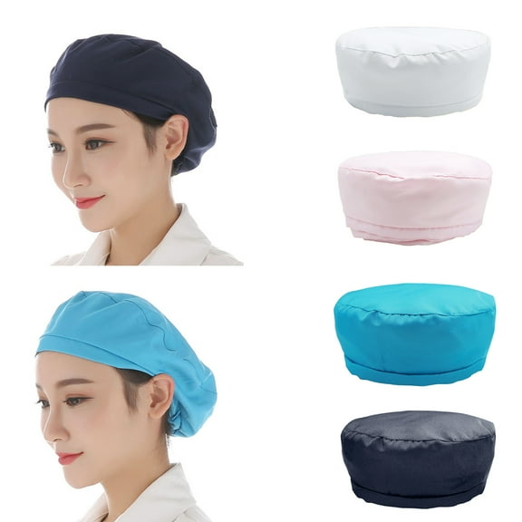 Limei Women Men Work Chef Hat for Home School Restaurant Kitchen Food Service Protective Dust Cap (White)