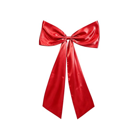 2026 Christmas Indoor Home Decor 106x66cm Long Cute Fabric Large Bow Decor With Hanging Ribbon Multi-Color Big Bow Ornament For Curtain Tieback Door Wreath Wall Birthday Party